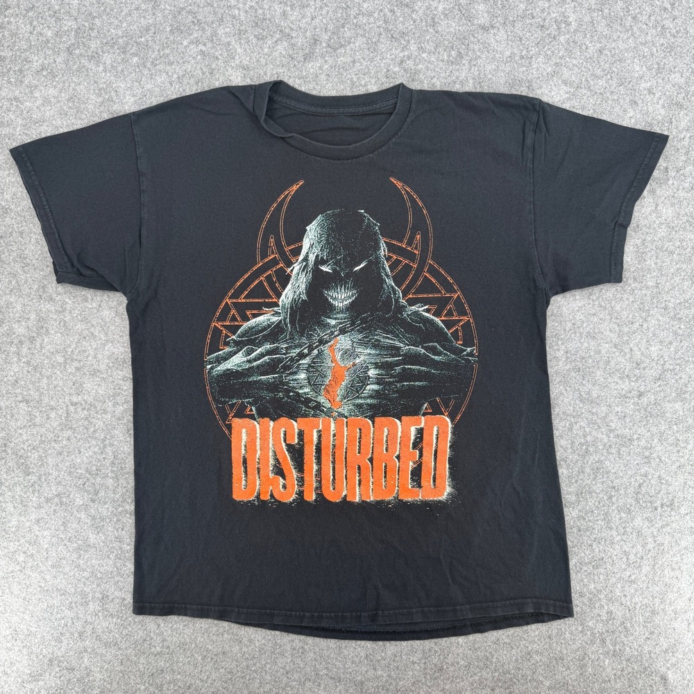 Disturbed T-Shirt Mens L Take Back Your Life Tour 2023 Black Graphic EUC